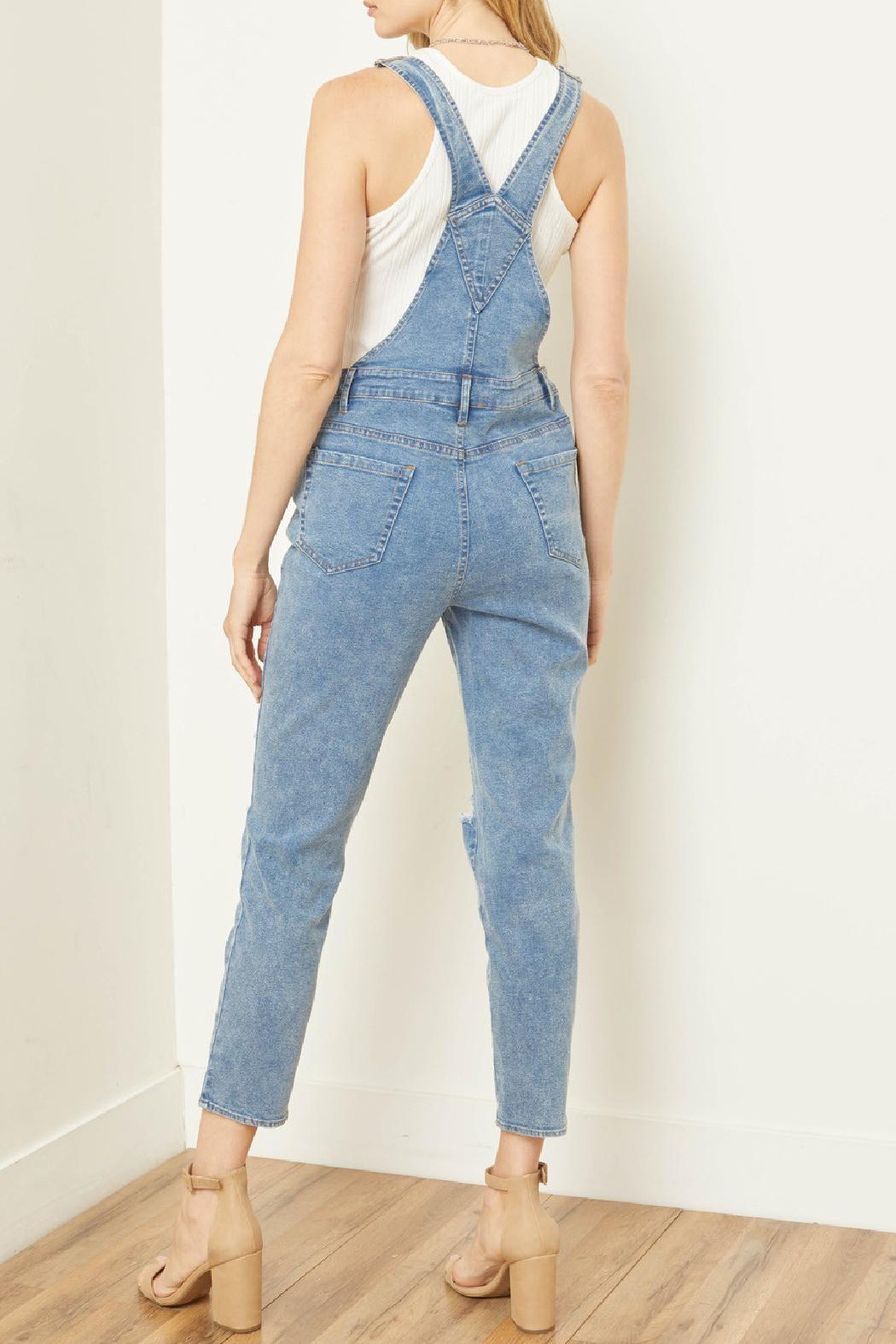 Distressed Denim Overalls Product Image