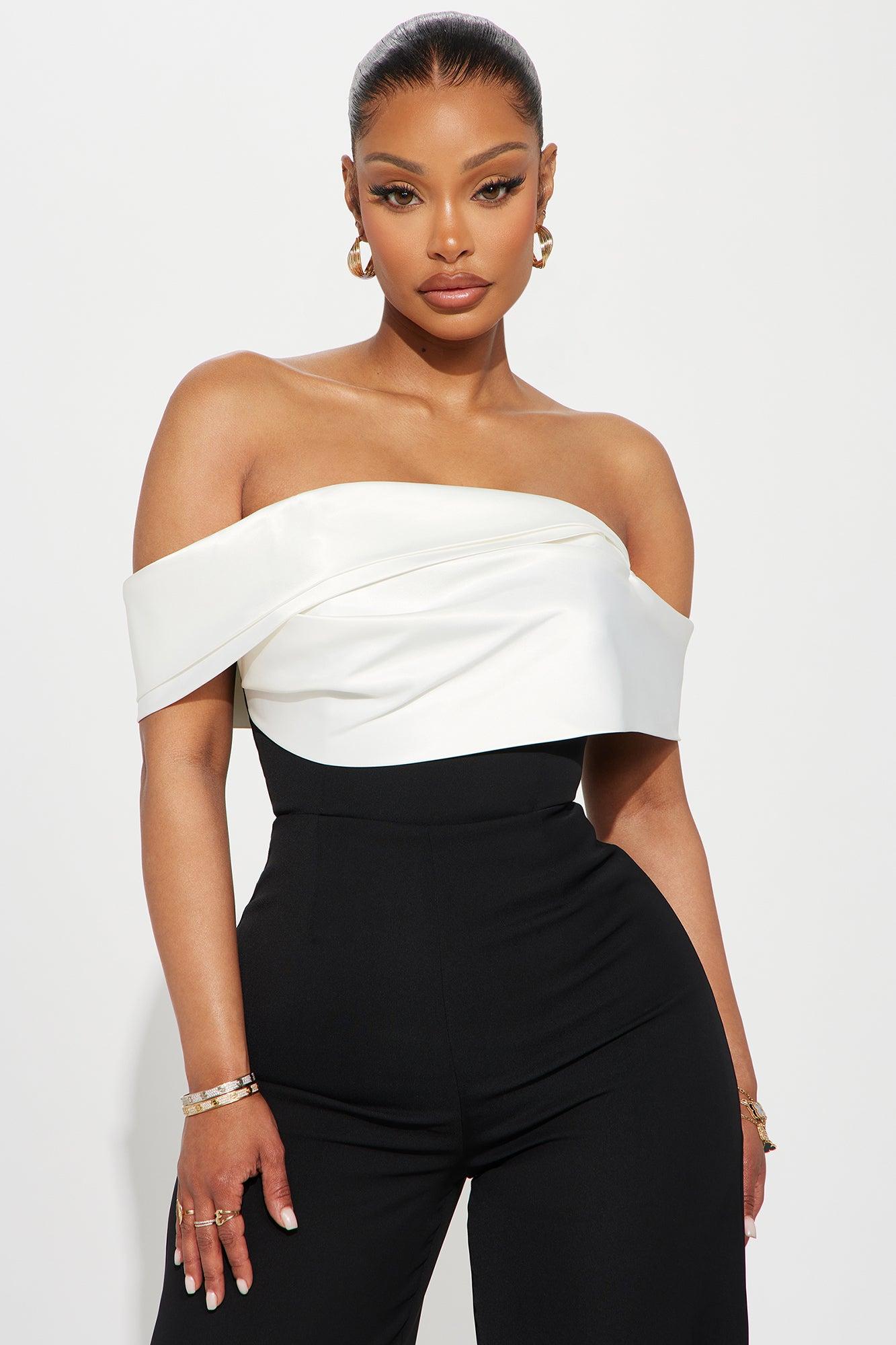 Be Yourself Jumpsuit  - Black/White Product Image