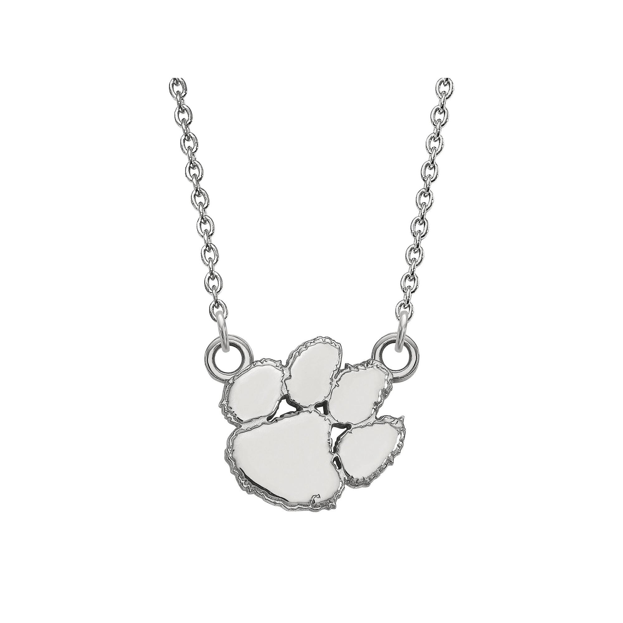 LogoArt Sterling Silver Clemson Tigers Small Pendant Necklace, Women's, Size: 18 mm Product Image