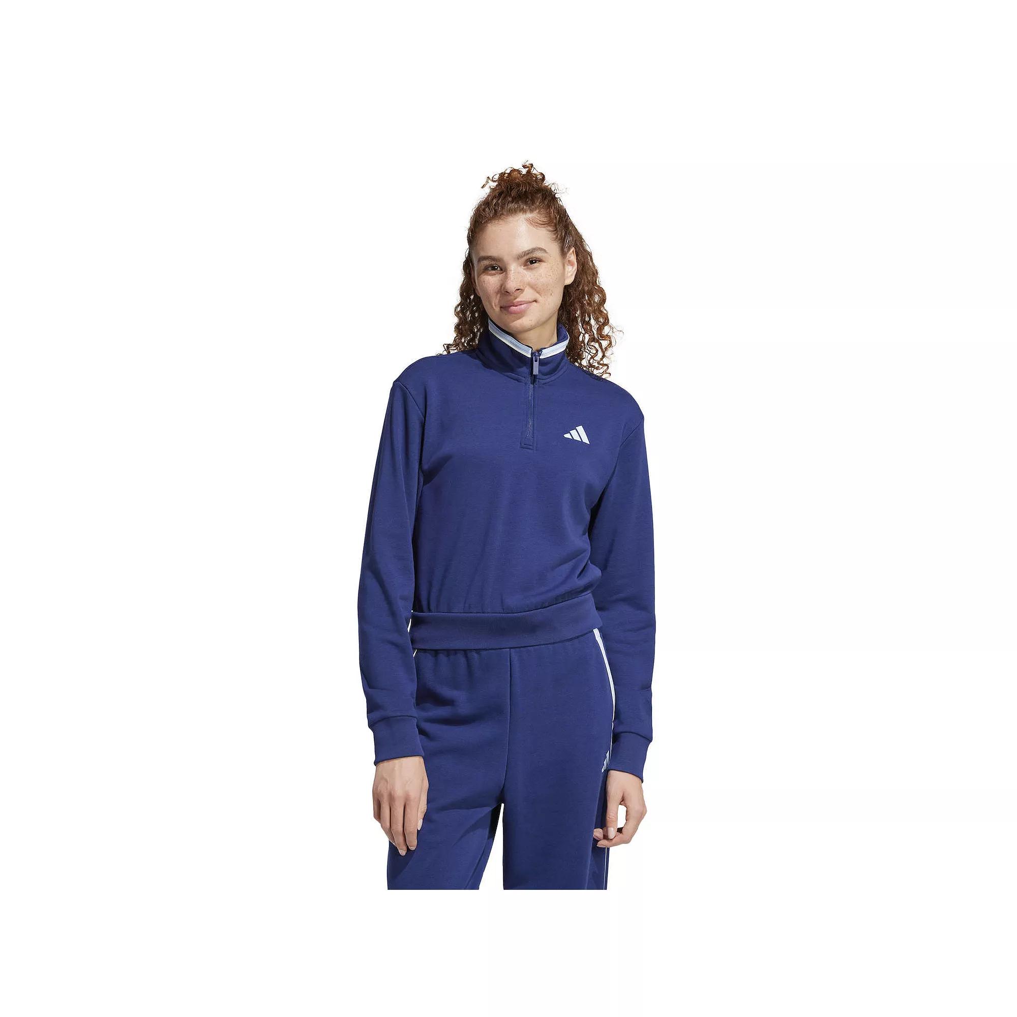Women's adidas Essentials Color Pop Cropped Sportswear Sweatshirt, Size: Small, Dark Blue Product Image