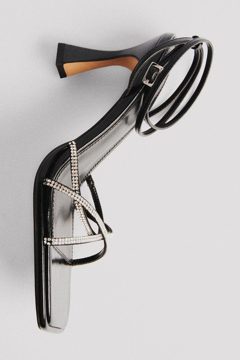 Rhinestone Squared Toe Heels Product Image