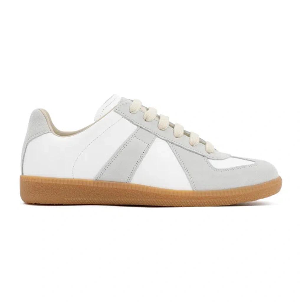 MAISON MARGIELA Replica Leather And Suede Sneakers In White Product Image
