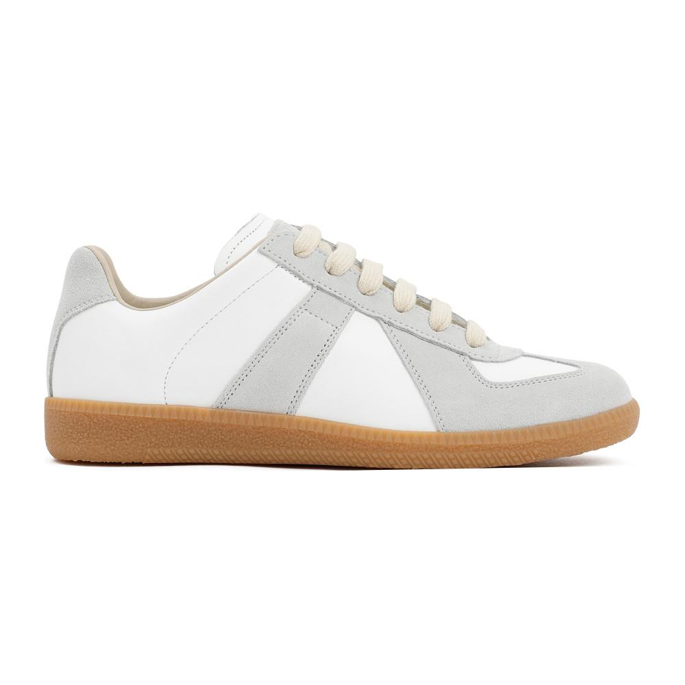 MAISON MARGIELA Replica Leather And Suede Sneakers In White Product Image