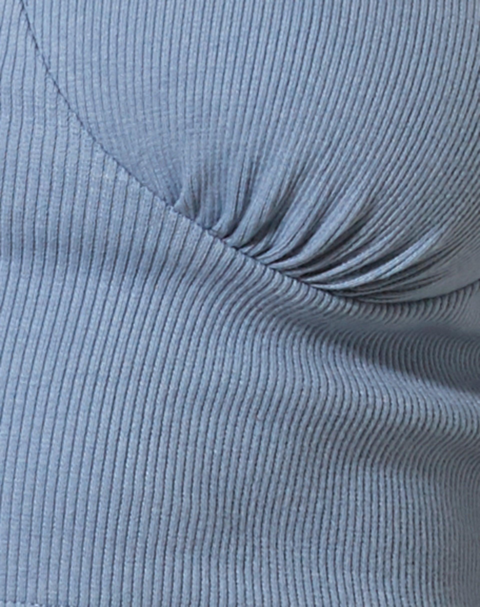 Darau Crop Top in Rib Powder Blue Product Image
