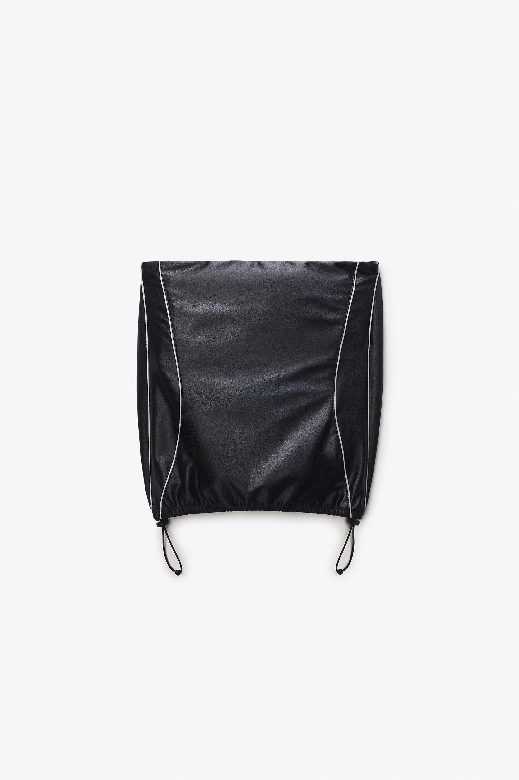 Ribbed Short-sleeve Dress In Satin Faille Product Image