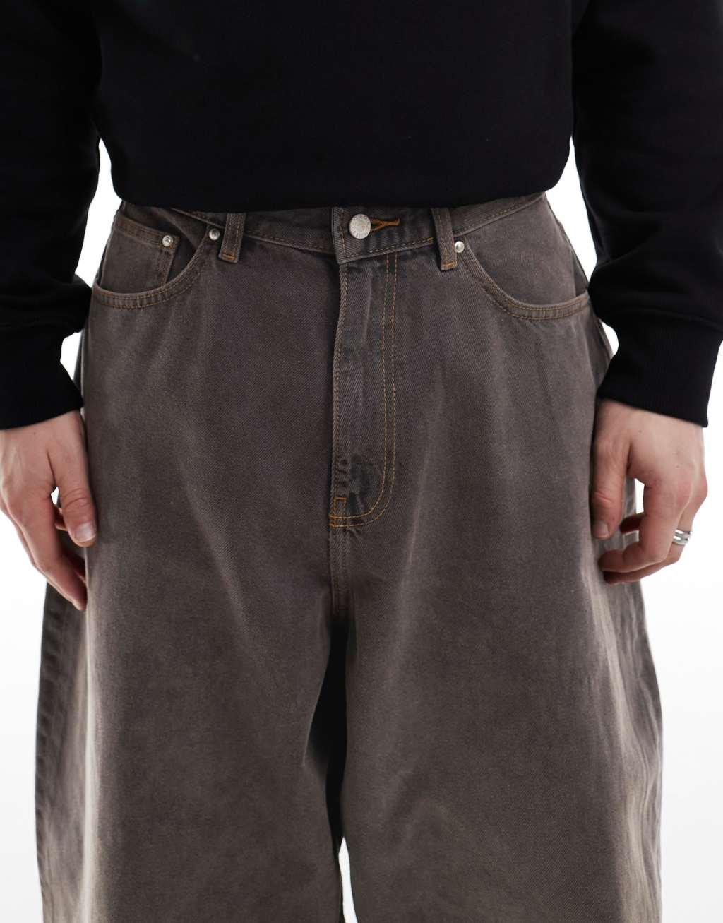 ASOS DESIGN oversized baggy jeans in washed black   Product Image