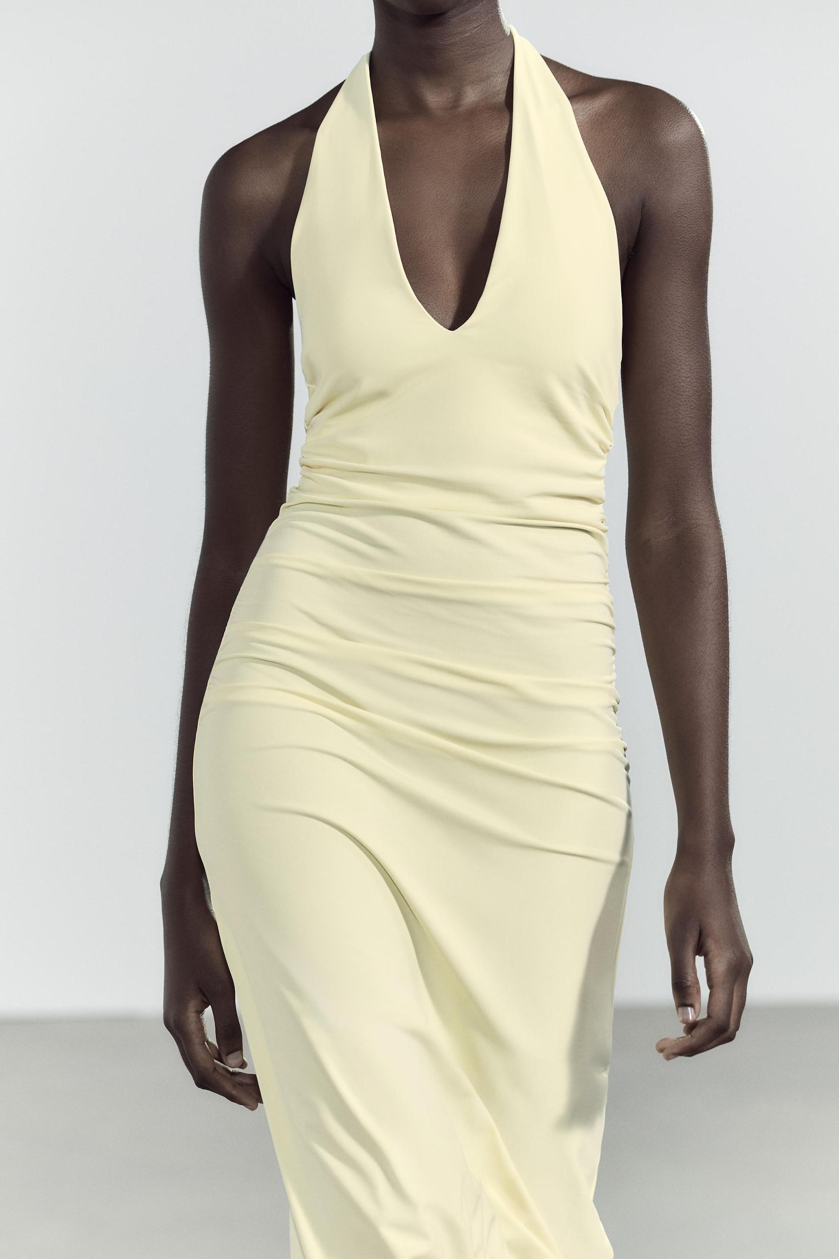 HALTER POLYAMIDE MAXI DRESS Product Image