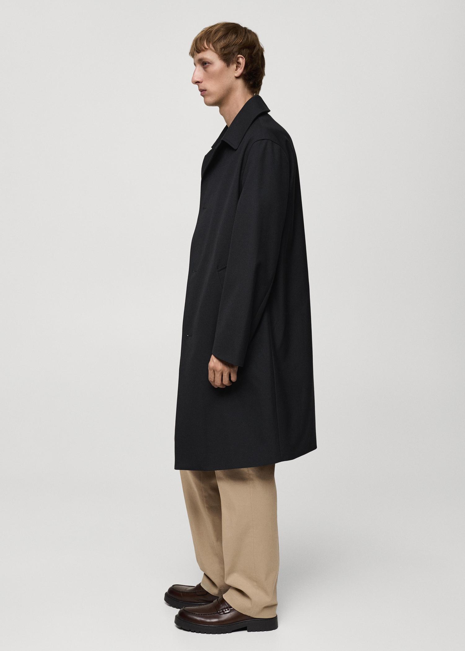 Oversized comfort stretch trench coat - Men | MANGO USA Product Image