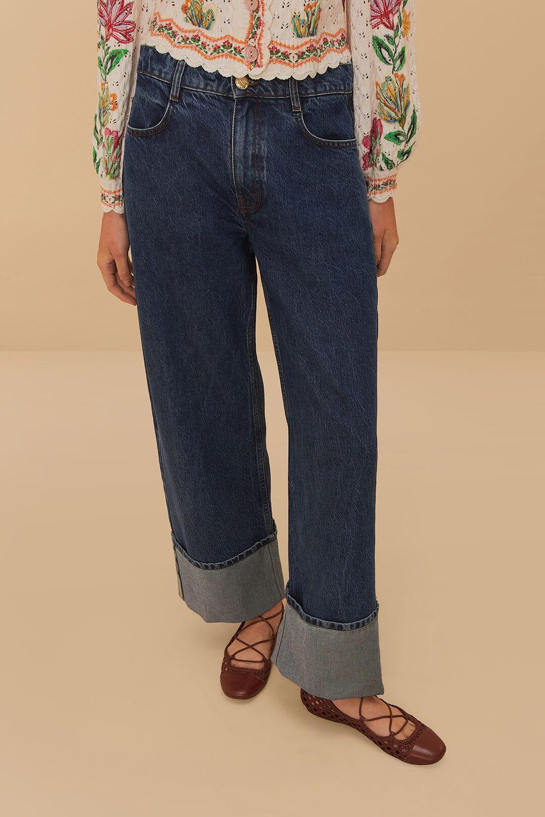 Denim Low Waist Wide Pants Product Image