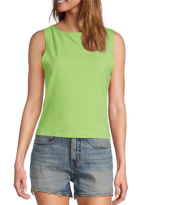 Good American Super Stretch Boat Neck Sleeveless Tank Product Image