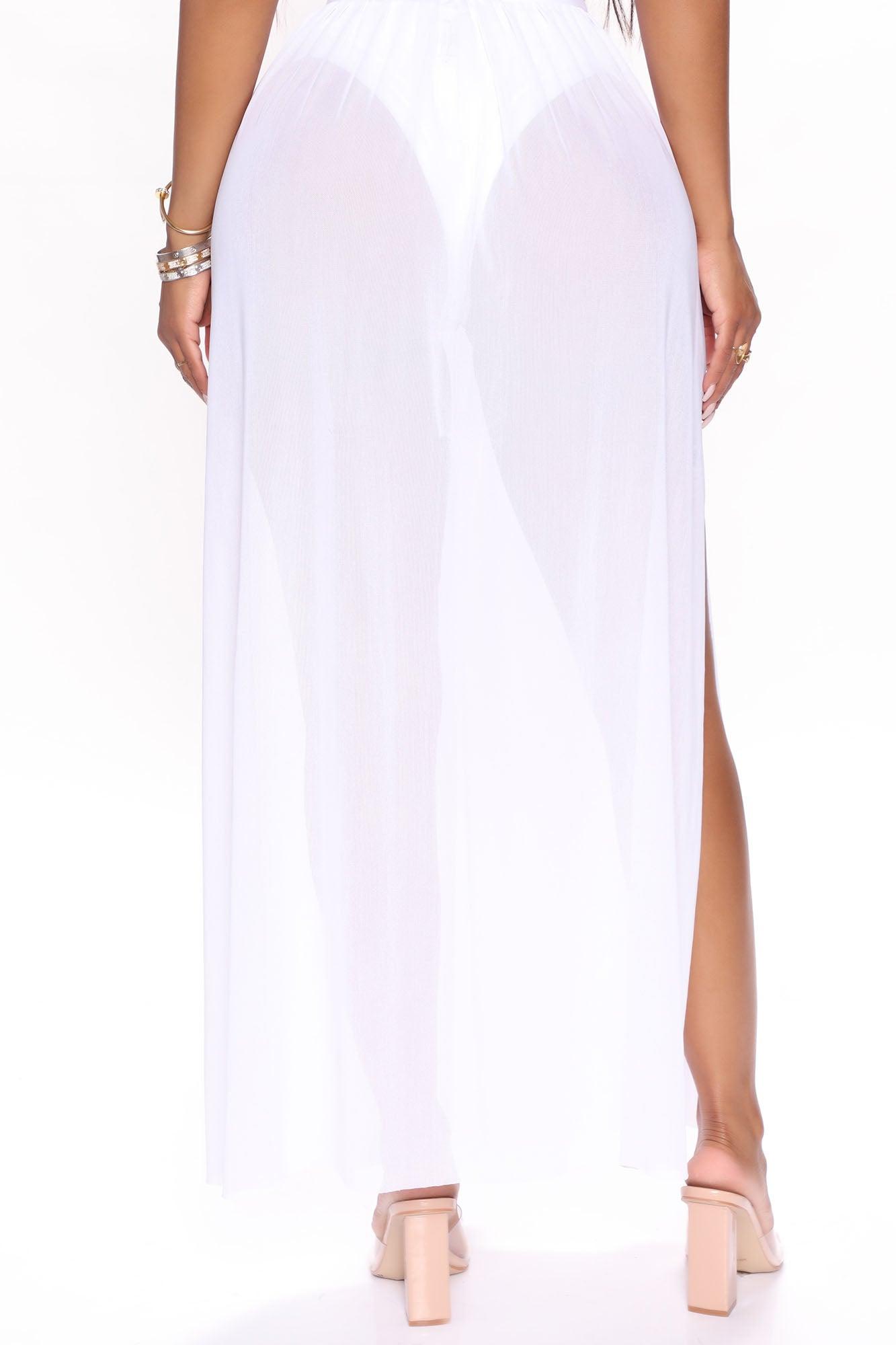 Summer Romance Corset Swimsuit Cover Up Set - White Product Image