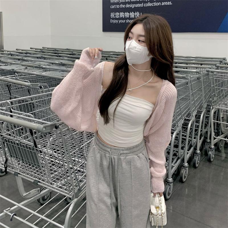 Plain Tube Top / Cardigan Product Image