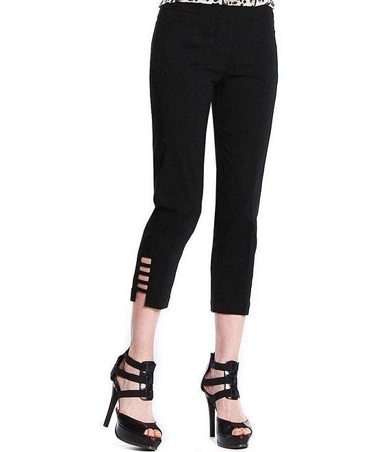 Slimsation® by Multiples Straight Ladder Hem Pull-On Twill Crop Pants Product Image