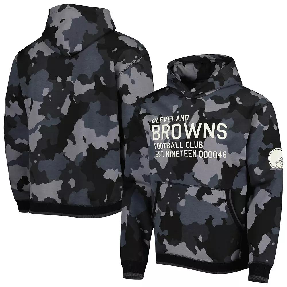 Men's The Wild Collective Black Cleveland Browns Camo Pullover Hoodie, Size: Medium Product Image
