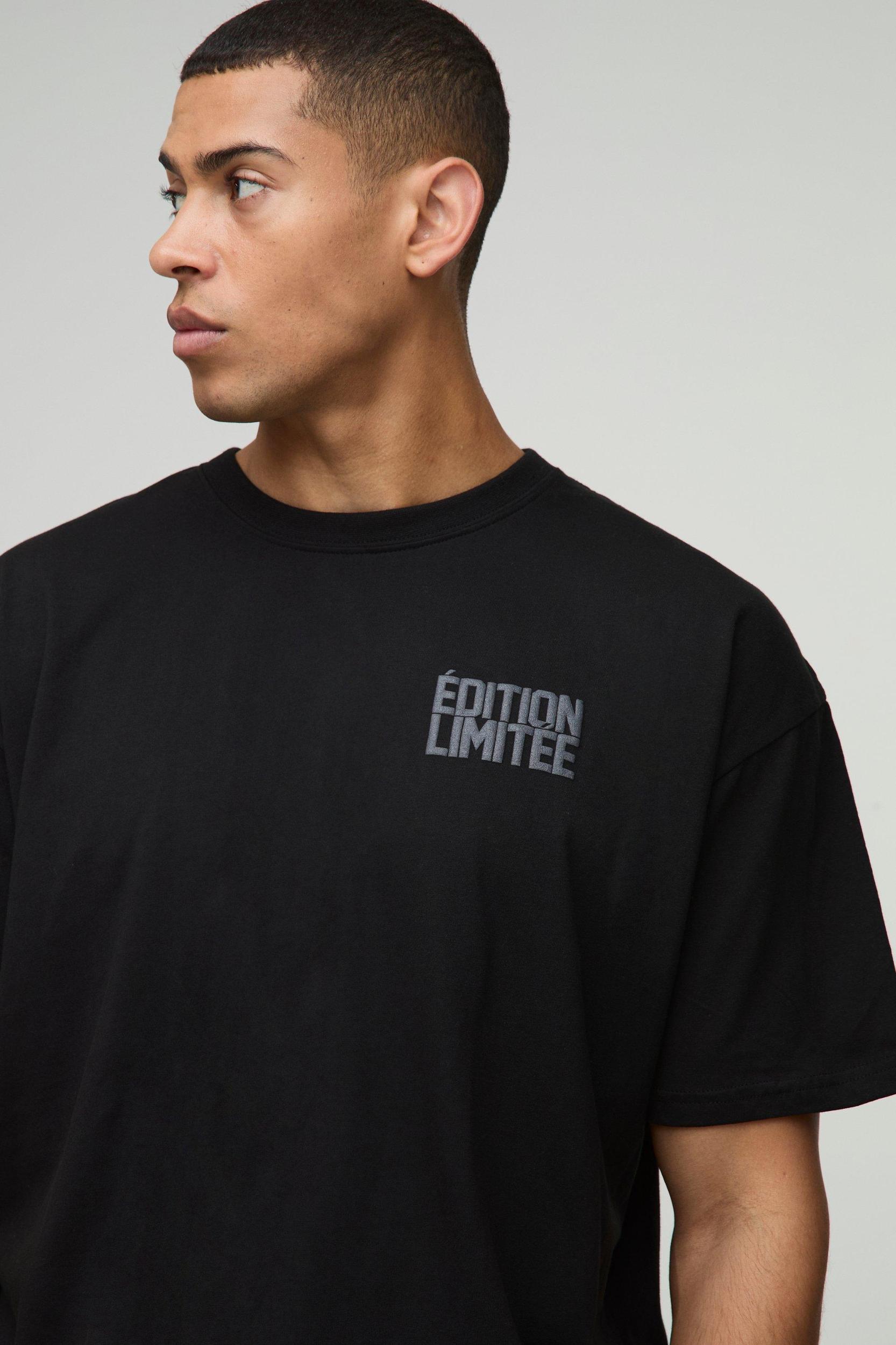 Oversized Edition Limitee Puff Print Floral T-Shirt | boohooMAN USA Product Image