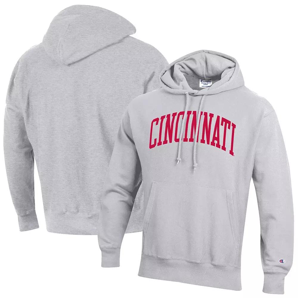 Men's Champion Heathered Gray Cincinnati Bearcats Team Arch Reverse Weave Pullover Hoodie, Size: 2XL, Grey Product Image