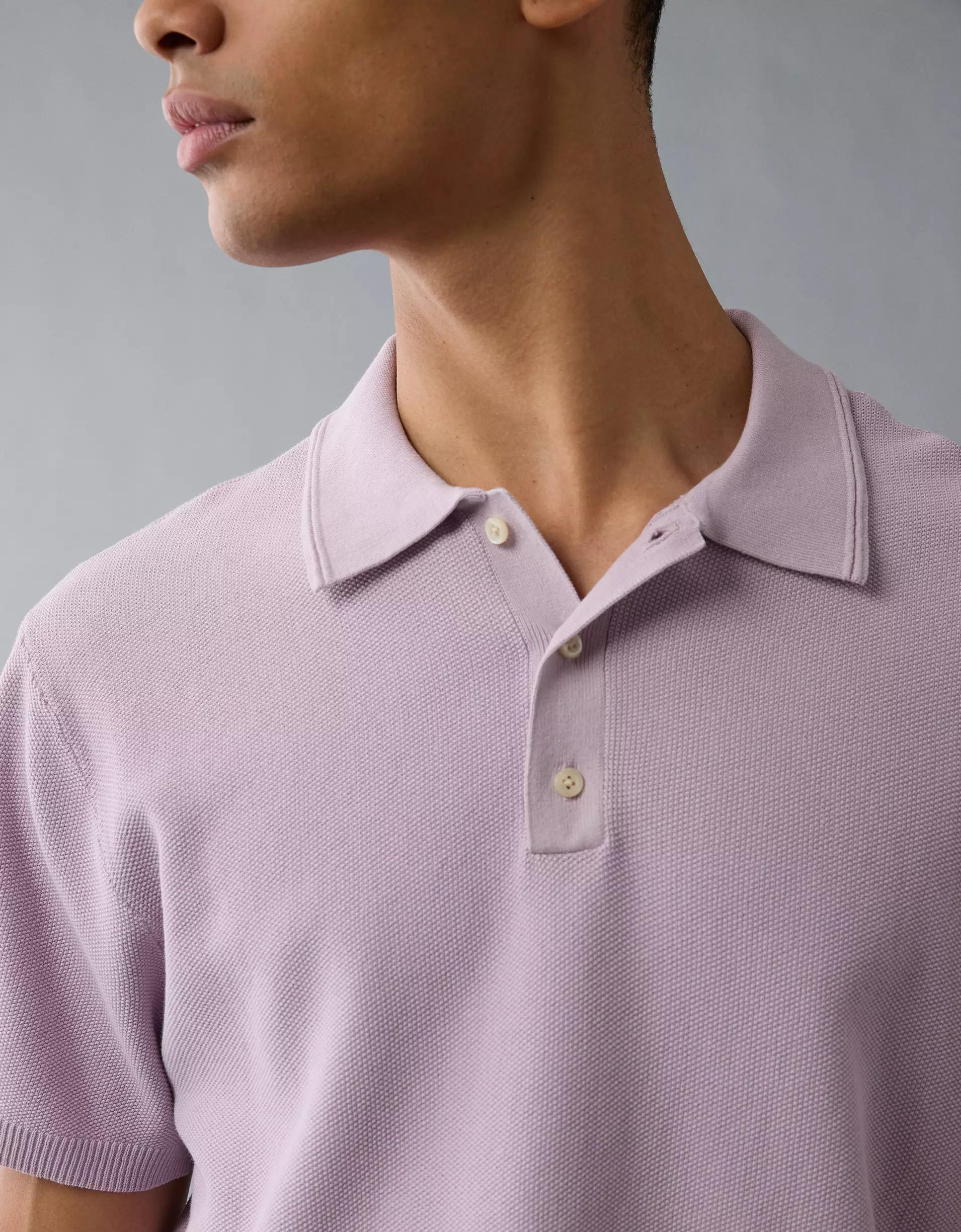 AE Weekend Washed Sweater Polo Shirt Product Image