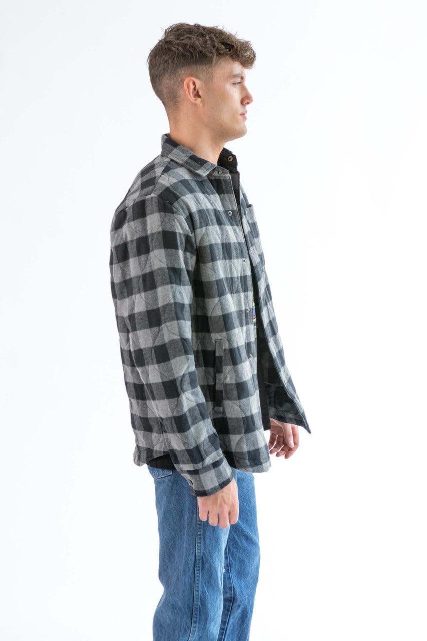 Black Quilted Plaid Shacket Product Image