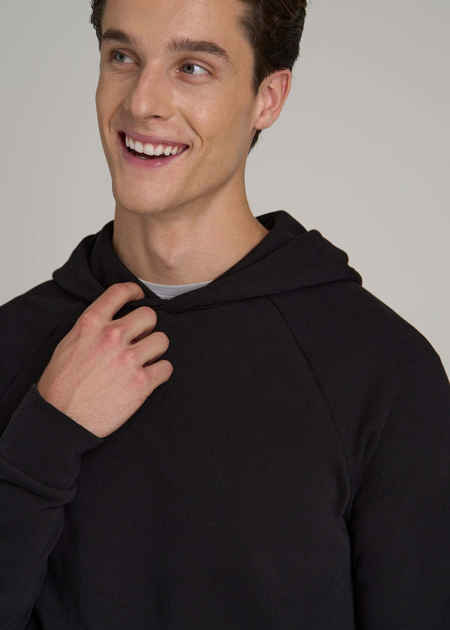 Wearever French Terry Raglan Hoodie for Tall Men in Black Male Product Image