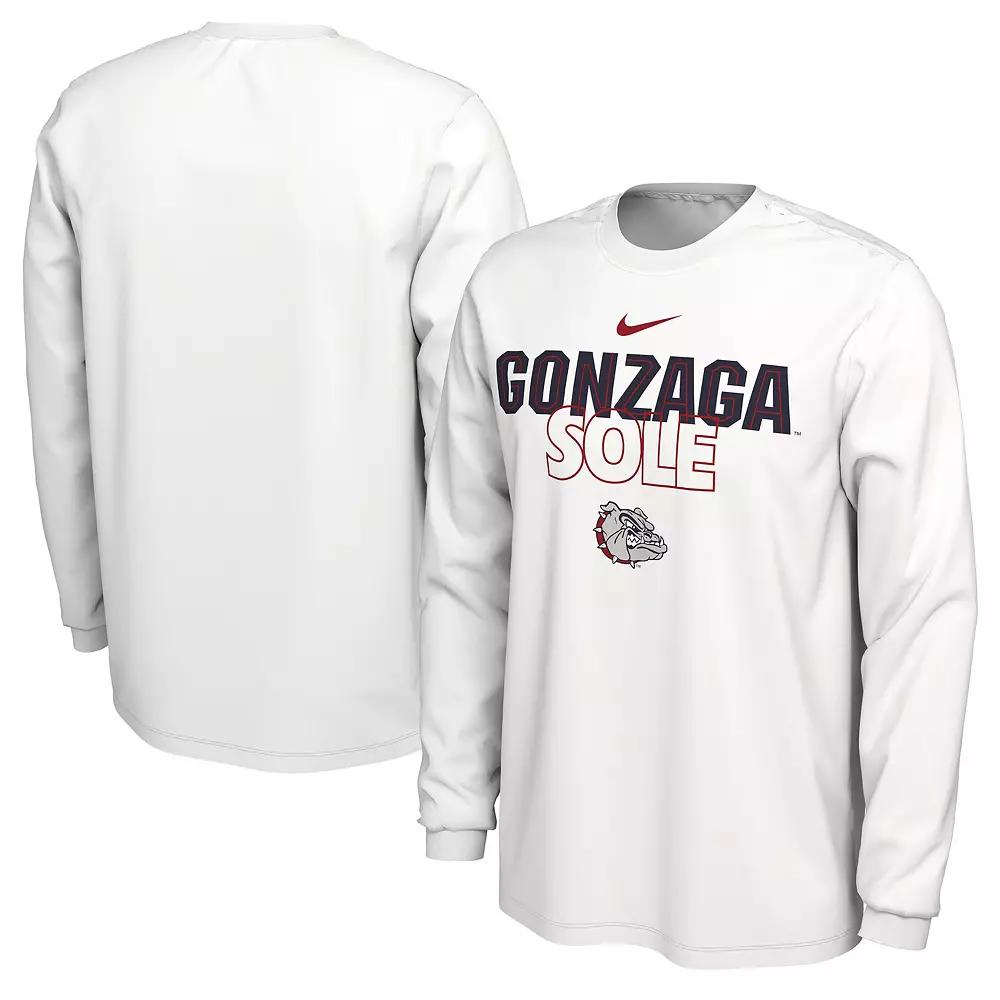 Nike White Gonzaga Bulldogs 2023 On Court Bench Long Sleeve T-Shirt, Men's, Size: Large, Zag White Product Image