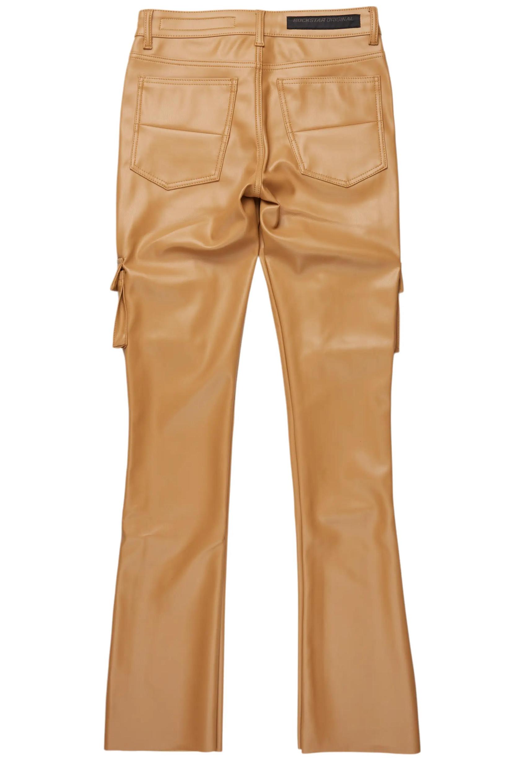 Khaza Beige PU Leather Jean Male Product Image