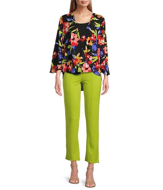 Slim Factor by Investments Ponte Knit No Waist Slim Leg Ankle Pants Product Image