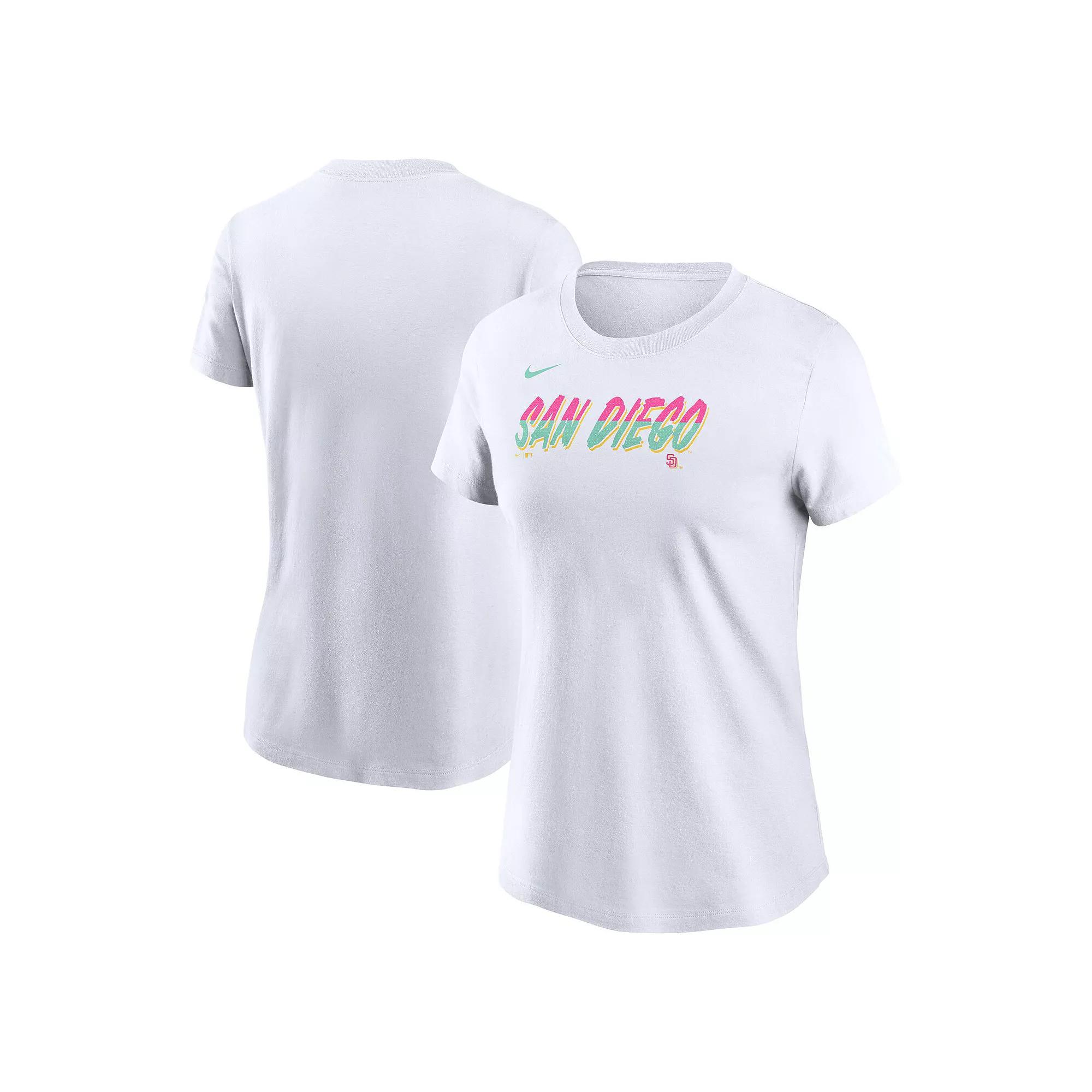 Women's Nike White San Diego Padres City Connect Wordmark T-Shirt, Size: XL Product Image