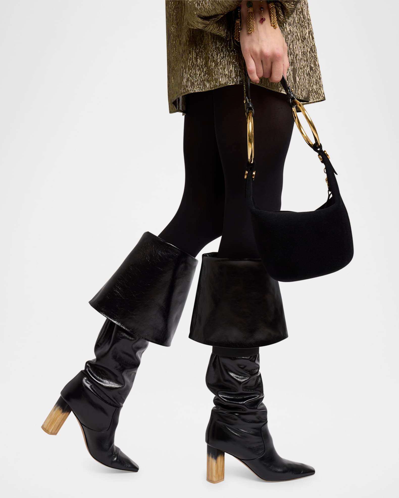 Georgia Leather Foldover Knee Boots Product Image