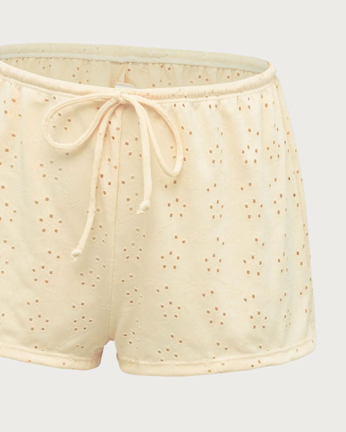 Yellow Hollow Tankini Three-Piece Swimsuit Product Image