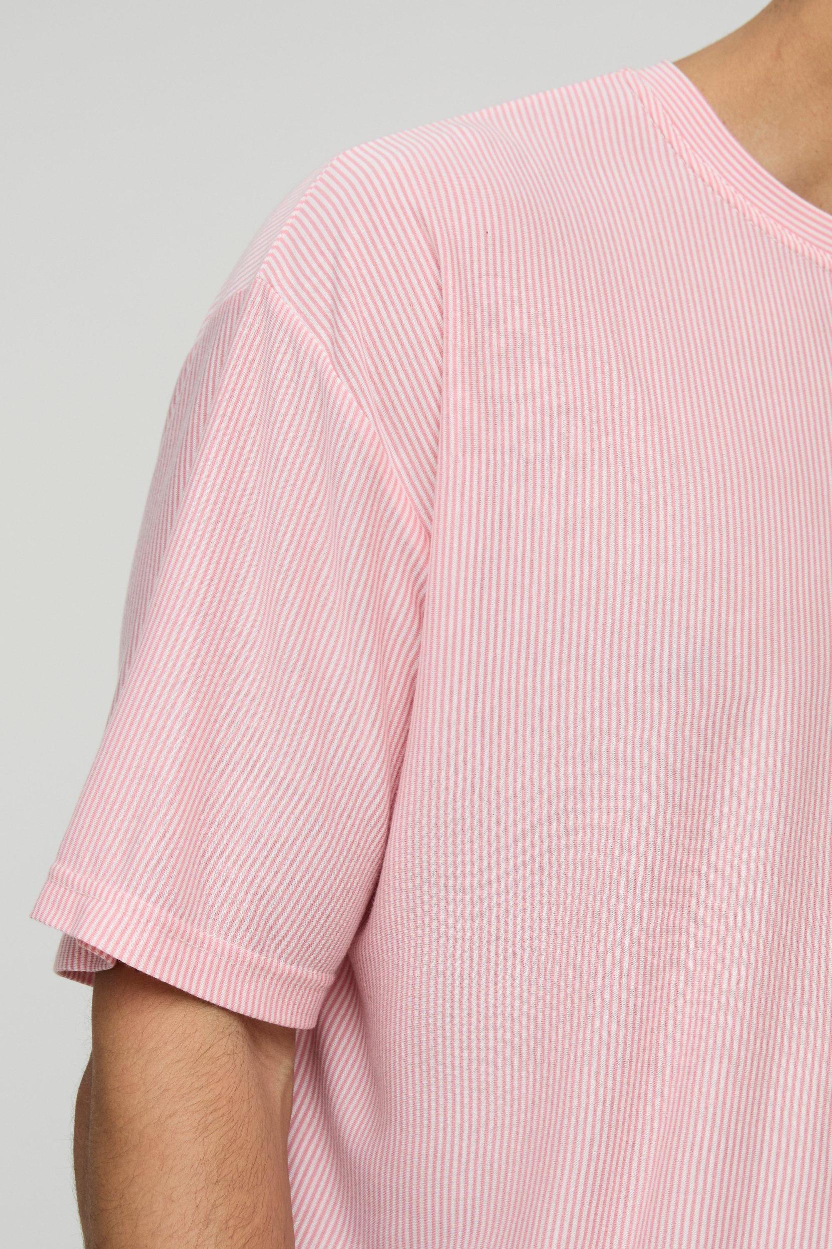 Oversized Boxy Fine Stripe T-Shirt | boohooMAN USA Product Image