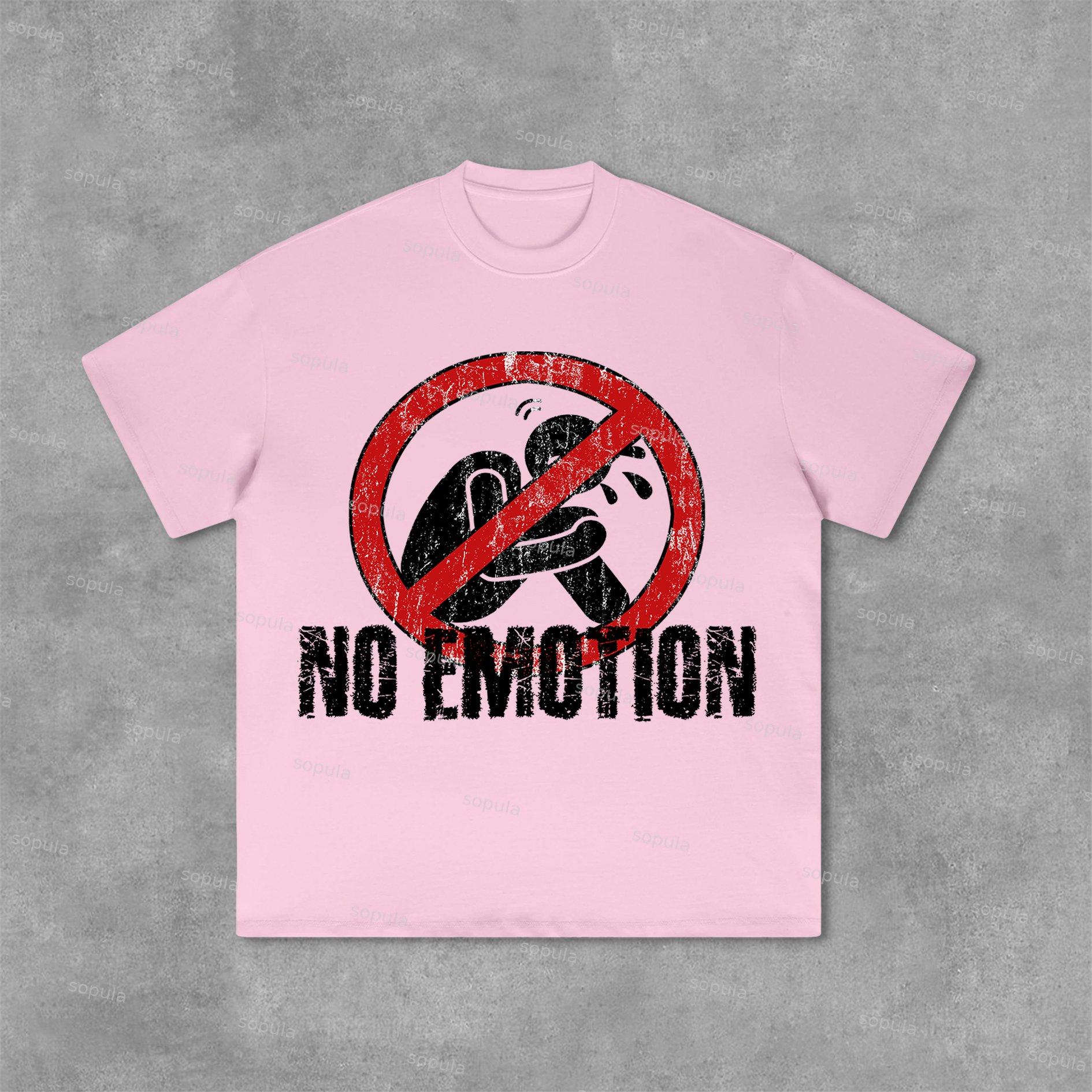 Sopula No Emotion Graphics Print Cotton T-Shirt Product Image