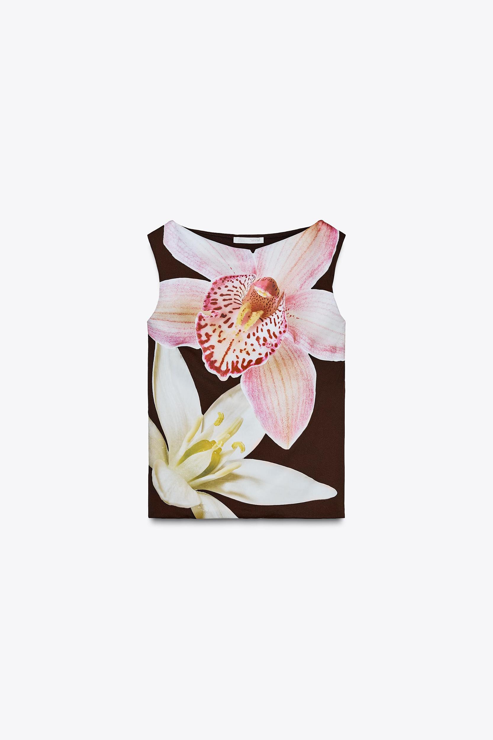FLORAL POLYAMIDE TOP Product Image
