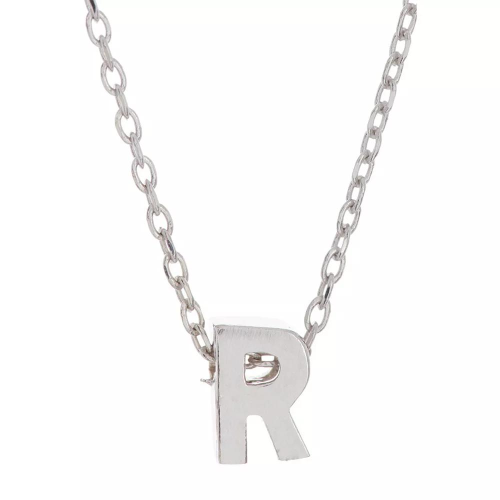 Adornia Mini Initial Pendant Necklace, Women's, Silver Tone E Product Image