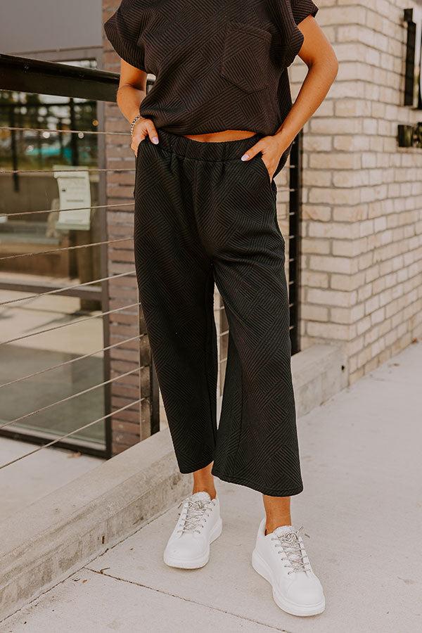 Cue The Cozy High Waist Pants in Black Product Image