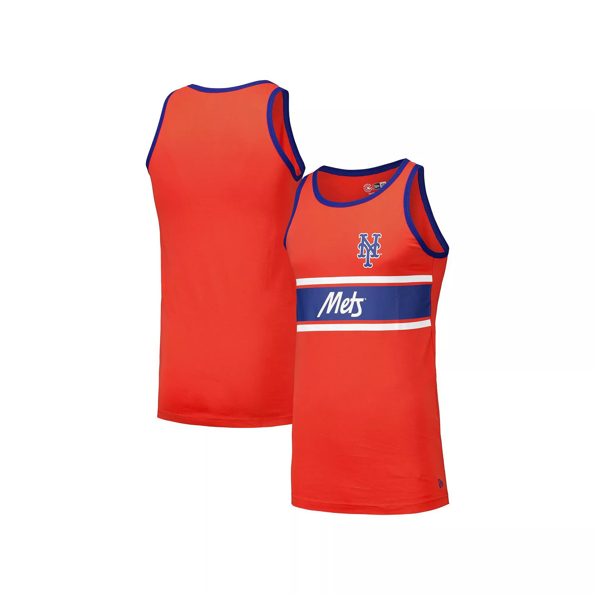 Men's New Era Orange New York Mets Jersey Ringer Tank Top, Size: XL Product Image