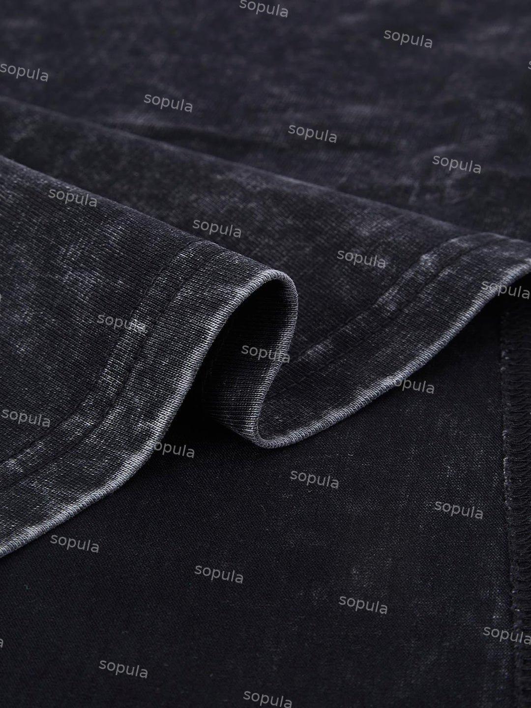 Hellbound Crew Vintage Skull Graphic Acid Wash T-shirt Product Image