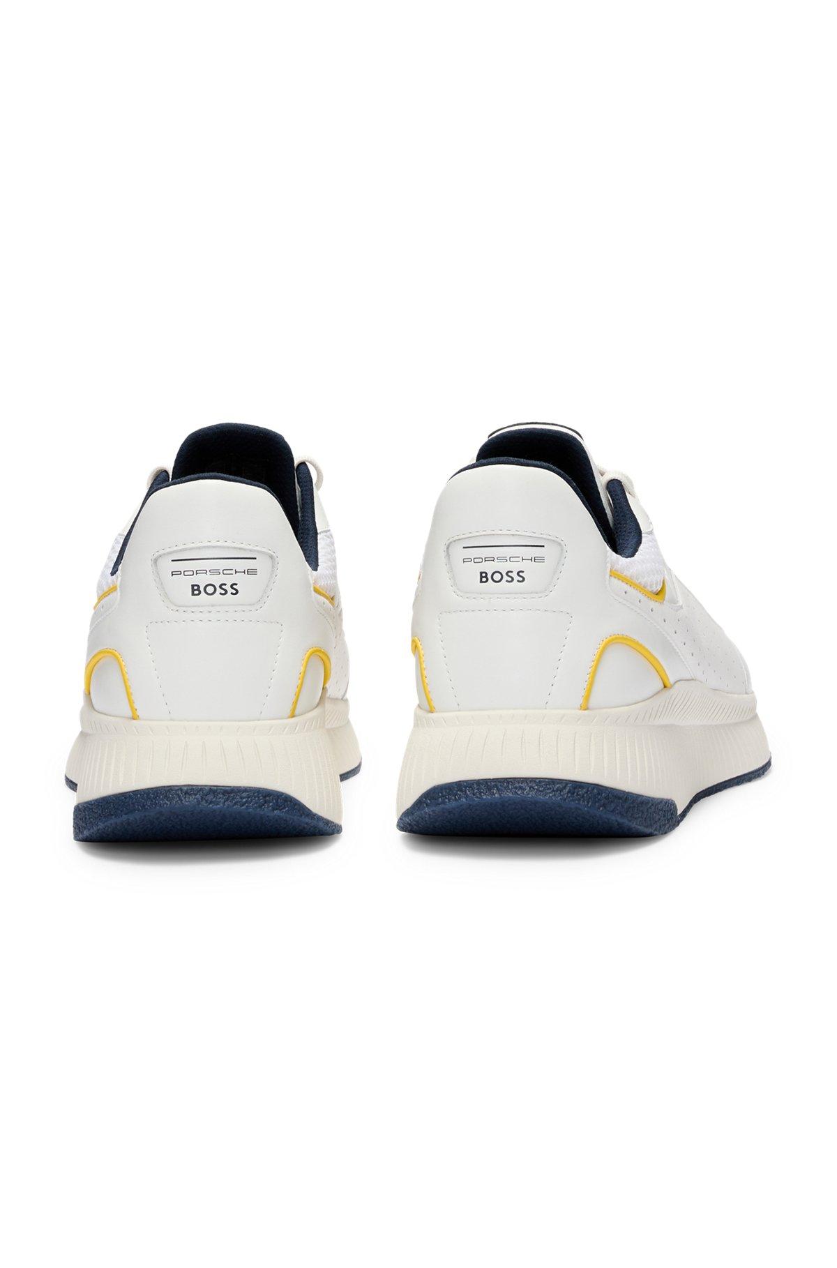 Porsche x BOSS perforated-leather trainers with ridged outsole Product Image