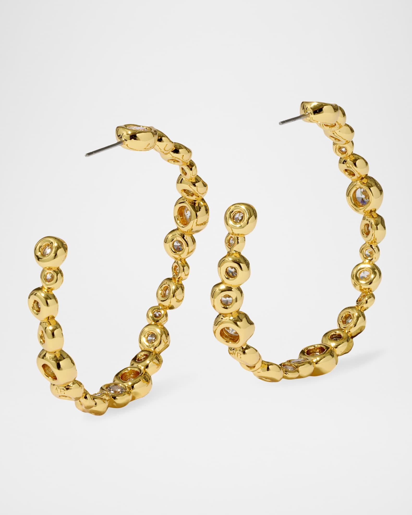 Asterales Gold CZ Large Hoop Earrings Product Image