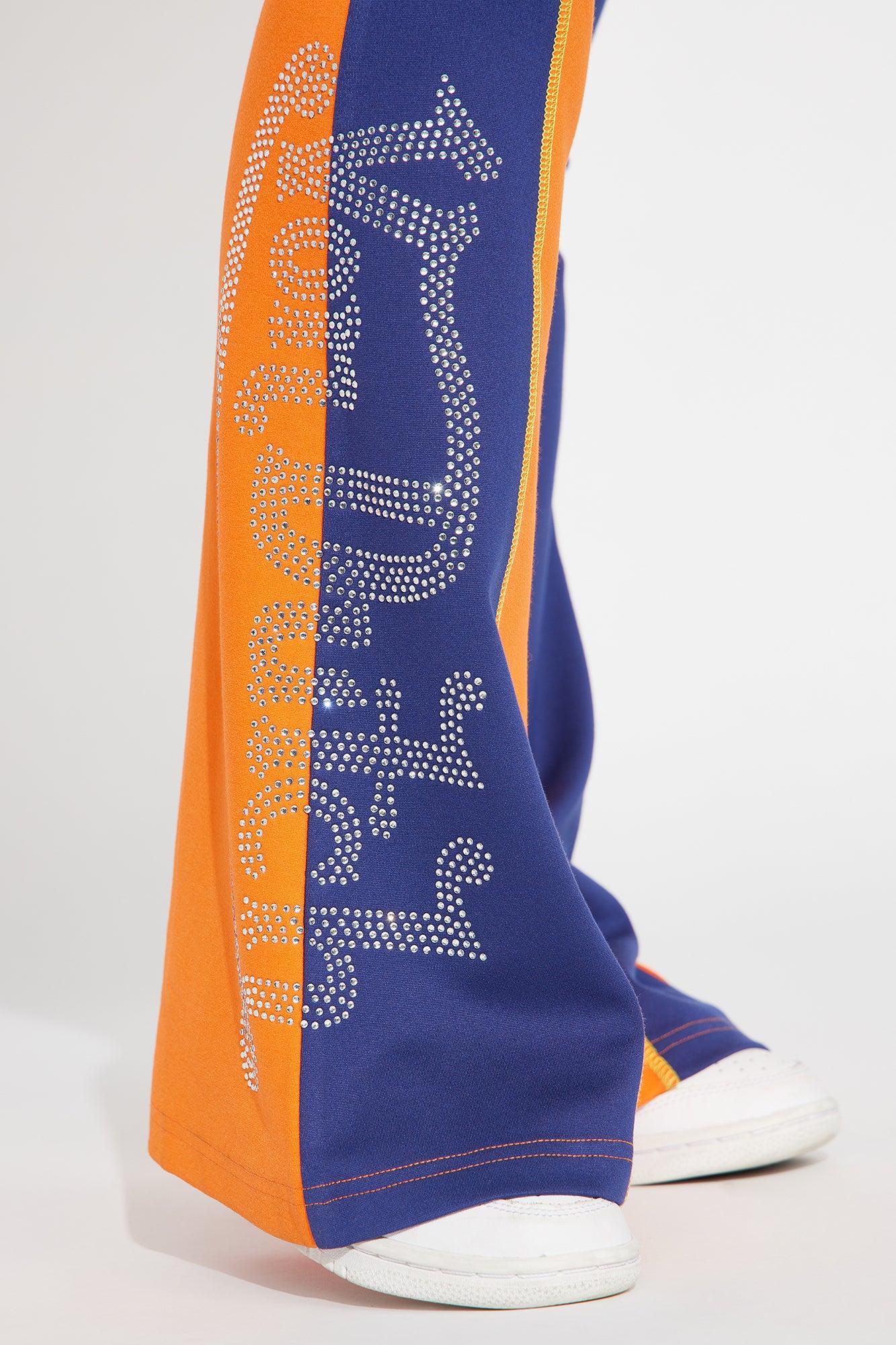 Von Dutch Multi Rhinestone Flared Pant - Orange/combo Female Product Image
