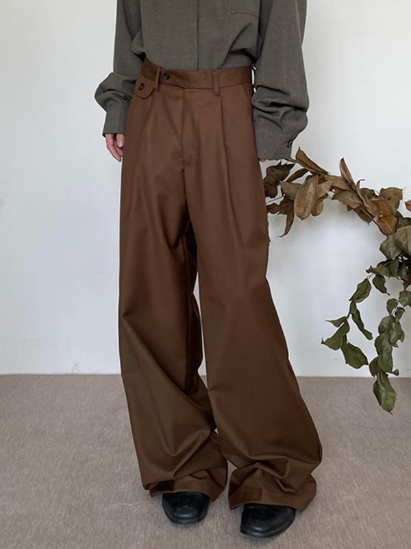 Men's Vintage Brown Dangle Wide Leg Pants Product Image