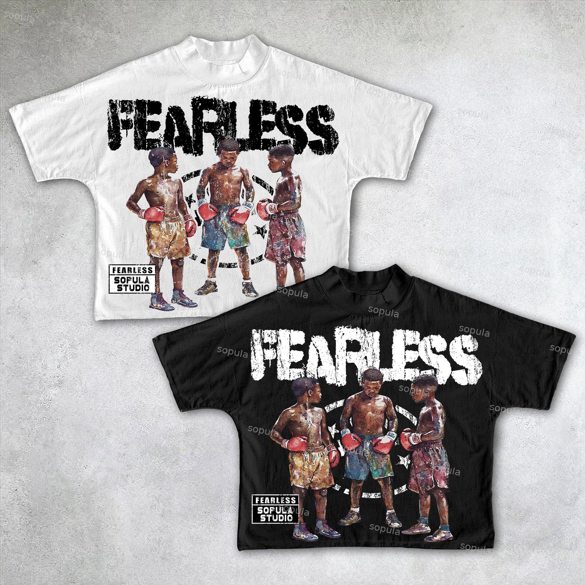 Sopula Studio Boxer Fearless Graphic Print Cropped T-Shirts Product Image