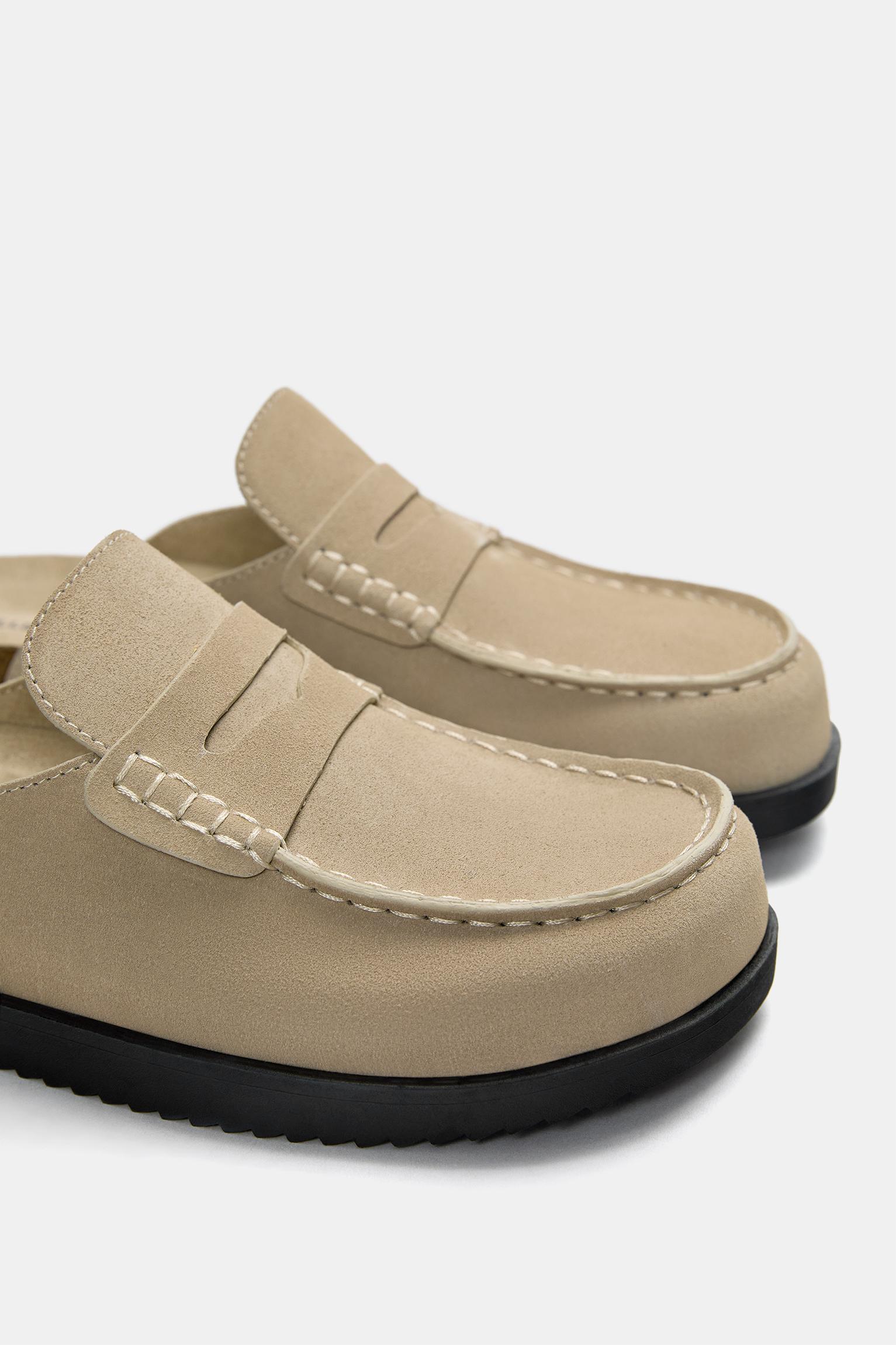 Leather clogs with penny strap Product Image