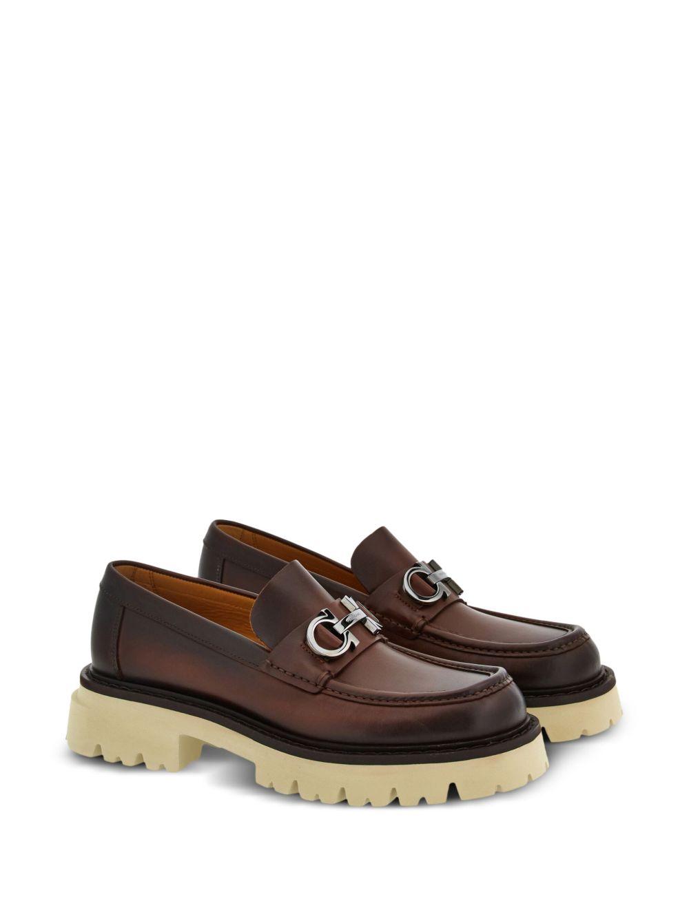 Gancini-plaque leather loafers  Product Image