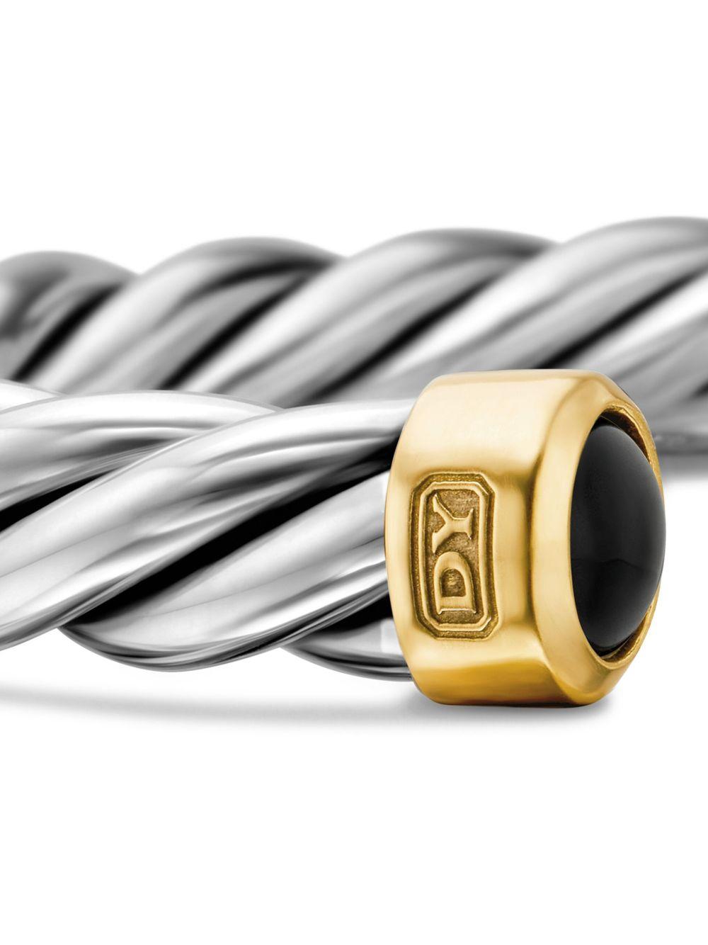 18K yellow gold and black onyx Cable bracelet (6mm) Product Image