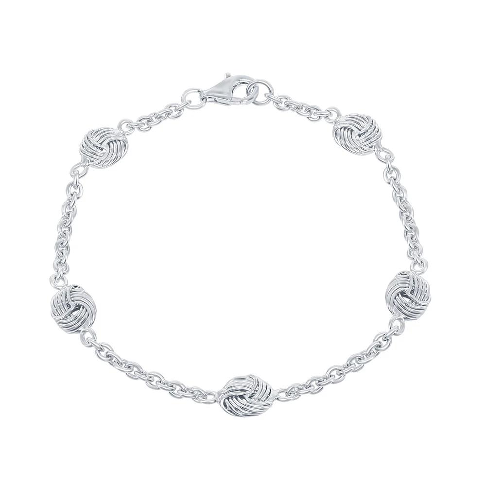 Sterling Silver Love Knot Bracelet, Women's, Size: 7.25" Product Image