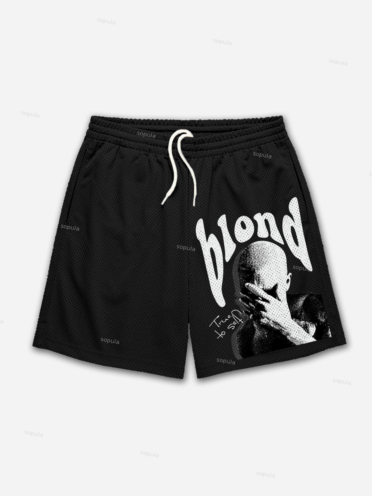 Vintage Frank Ocean Blond Graphic Mesh Shorts Product Image