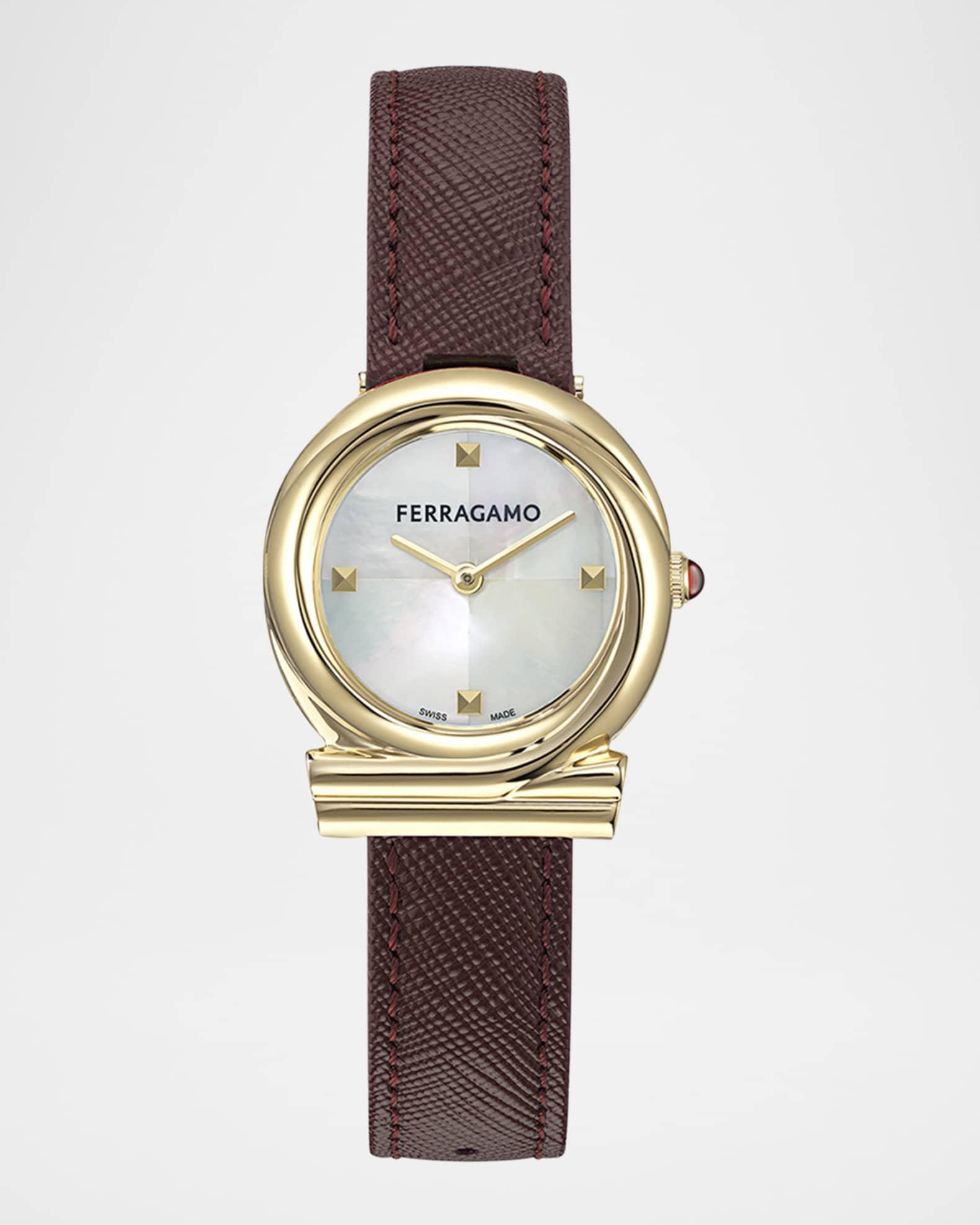 Gancini Twisted 28MM IP Yellow Gold Mother of Pearl Watch Product Image