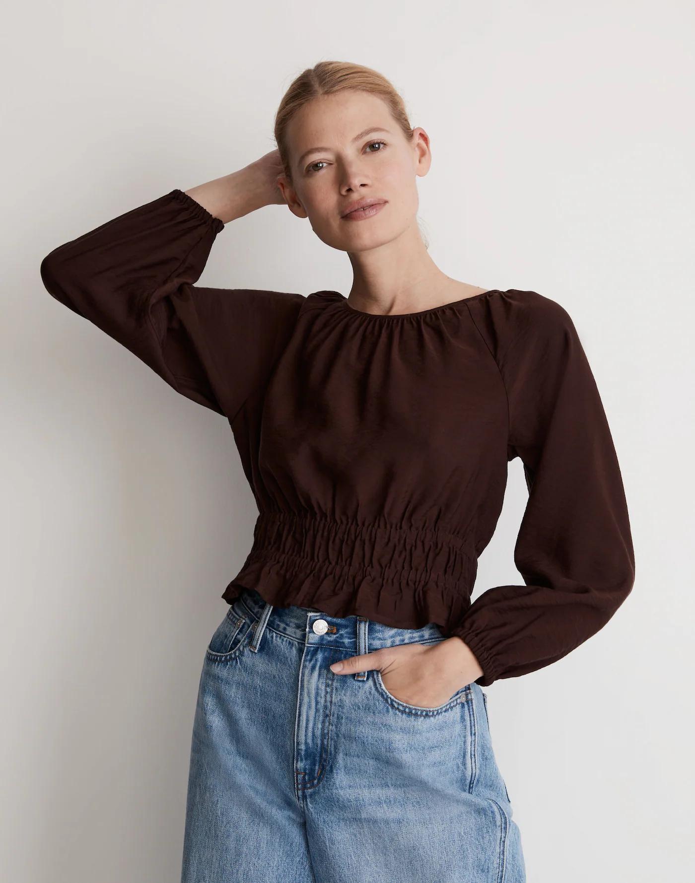 Twill Tie-Back Cutout Top Product Image