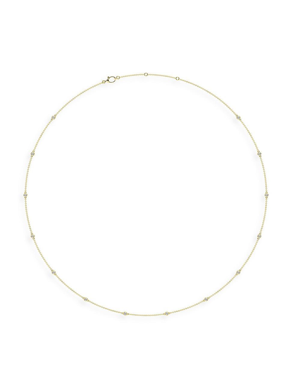 Womens 14K Yellow Gold & Lab-Grown 14-Diamond Station Necklace/5.00-20.00 TCW Product Image