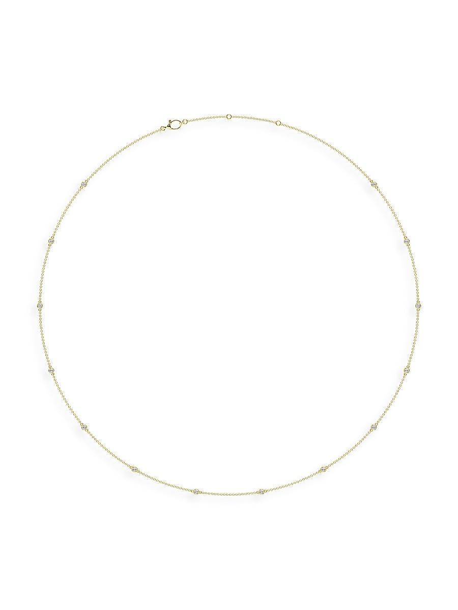 Womens 14K Yellow Gold & Lab-Grown 14-Diamond Station Necklace/5.00-20.00 TCW Product Image